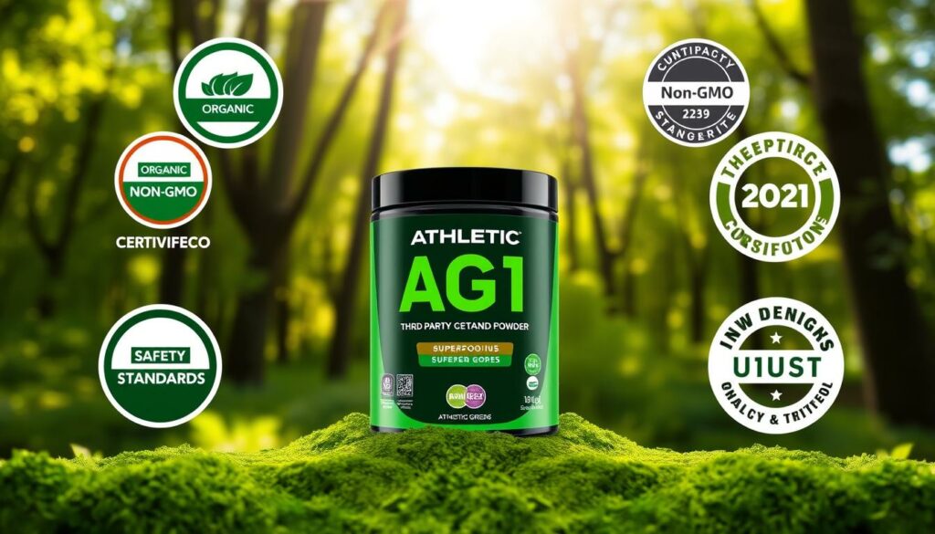 AG1 superfood powder certification